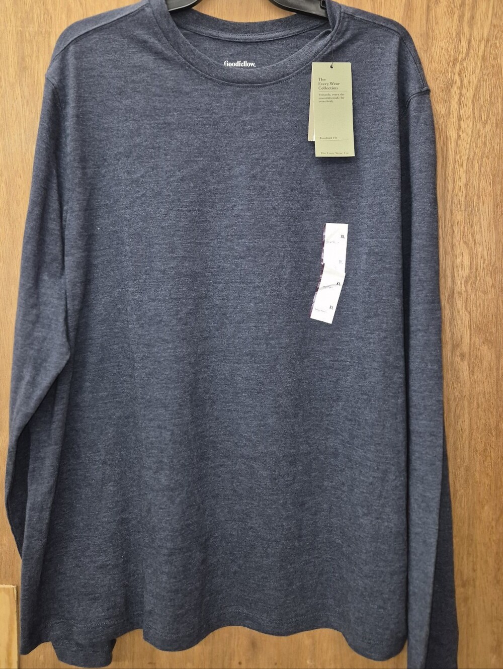 Goodfellow & Co Long-Sleeve Crewneck Shirt - Dark Blue Heather